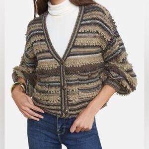 L’Agence Brown Harriet Blouson Shaggy Cardigan